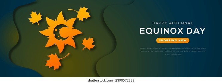 Autumnal Equinox Day Paper cut style Vector Design Illustration for Background, Poster, Banner, Advertising, Greeting Card