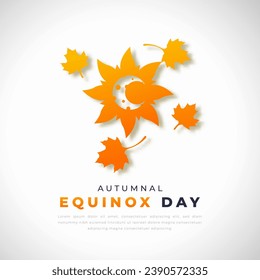 Autumnal Equinox Day Paper cut style Vector Design Illustration for Background, Poster, Banner, Advertising, Greeting Card