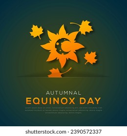 Autumnal Equinox Day Paper cut style Vector Design Illustration for Background, Poster, Banner, Advertising, Greeting Card