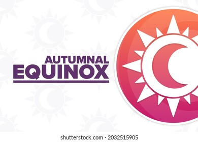 Autumnal Equinox. Urlaubskonzept. Vorlage für Hintergrund, Banner, Karte, Poster mit Texteinschrift. Vektorgrafik EPS10