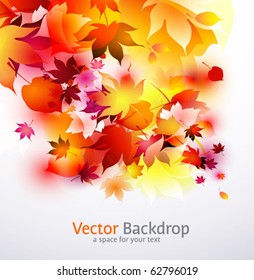 autumnal falling leaves background