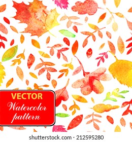 Autumnal falling leaves vector background. EPS vector  illustration