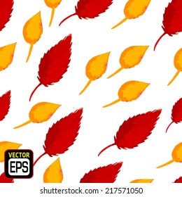 Autumnal falling leaves vector background. EPS vector illustration