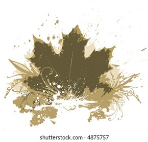 Autumnal floral border Background