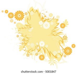 Autumnal floral border Background