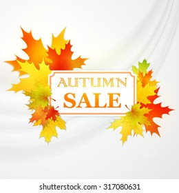 Autumnal frame with fallen leafs. . Vector illustration EPS 10