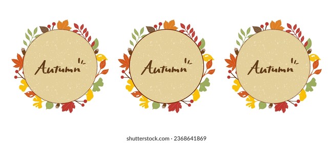 Autumnal frame set material, textures, retro textures, vectors