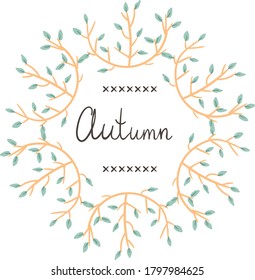 Autumnal frame and signature Autumn