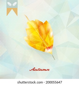 Autumnal Leaf Background Made Triangles Retro Stock Vector (Royalty ...