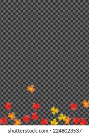 Autumnal Leaf Background Transparent Vector. Floral September Texture. Red Abstract Foliage. Celebrate Plant Illustration.