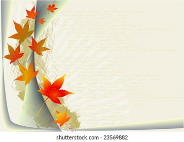 Autumnal leaf background, vector illustration