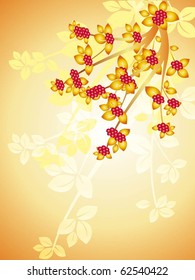 Autumnal-Blatt-Hintergrund, Vektorgrafik