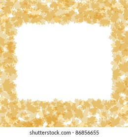 Autumnal leaf of maple border frame vector background