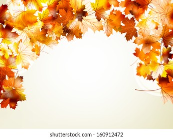 Autumnal leaf of maple and sunlight background. And also includes EPS 10 vector