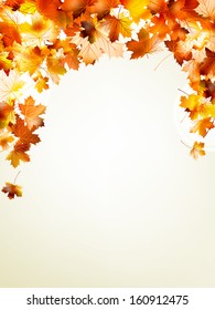 Autumnal leaf of maple and sunlight background. And also includes EPS 10 vector