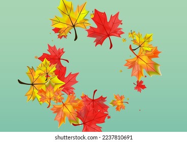 Autumnal Leaves Background Green Vector. Floral Pattern Design. Ocher Abstract Foliage. Paper Plant Illustration.