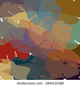 Autumnal leaves shaped forms stacked to create semi transparent, nature feel pattern with faded colors