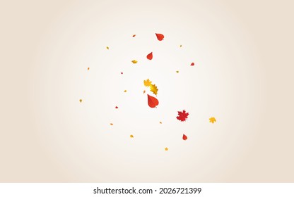 Autumnal Leaves Vector Transparent Background. Collection Leaf Card. Green November Floral Illustration. Shape Frame.