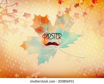 Autumnal maple leaf background made of triangles. And also includes EPS 10 vector