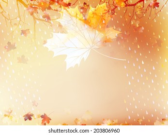 Autumnal maple leaf background made of triangles. And also includes EPS 10 vector