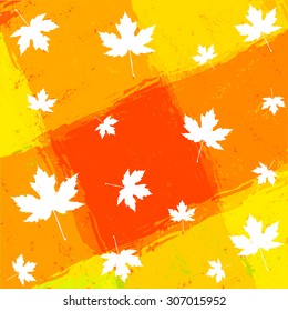 Autumnal Maple Leaf on a splash background