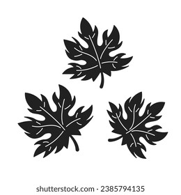 Autumnal maple leaves black and white 2D cartoon object. Cozy autumn season. October fall foliage isolated vector outline item. Thanksgiving harvest festival monochromatic flat spot illustration