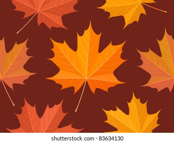 Autumnal maple leaves, seamless wallpaper pattern