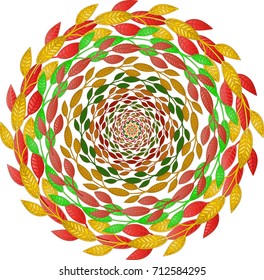 Autumnal round frame.