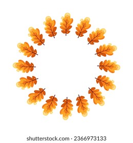 Autumnal round frame. Wreath of autumn leaves. Fall of the leaves. Vector illustration. Design element for poster, web, flyers, invitation, postcard, Happy Thanksgiving day, wedding. Place for text.