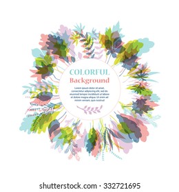 Autumnal round frame. Wreath of autumn leaves. Background with hand drawn autumn leaves. Fall of the leaves. Sketch, design elements. Vector illustration.
