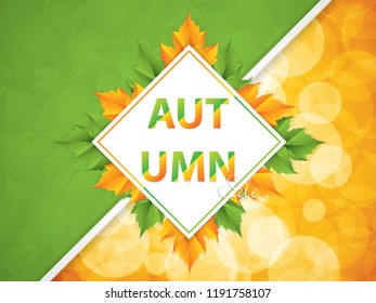 Autumnal sale background, vector illustration