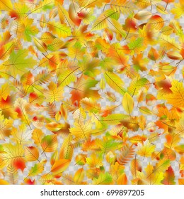 Autumnal seamless background. Fallen leaves. And also includes EPS 10 vector