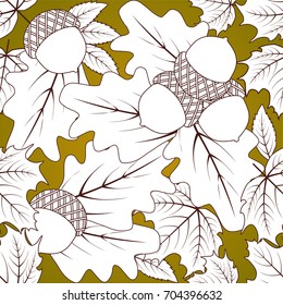 Autumnal seamless background, vector illustration