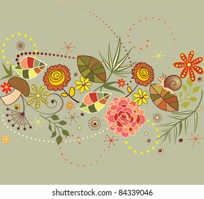 Autumnal seamless border