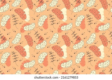 Patrón de hojas sin soldadura otoñal, ilustración floral retro, diseño botánico, tela conceptual de vintage, ilustración vectorial