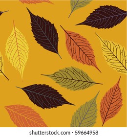autumnal seamless pattern with leaf