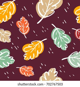 autumnal seamless pattern with leaf