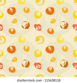 Autumnal seamless pattern with spots - vector illustration