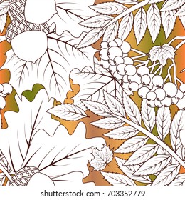 Autumnal seamless season background, vector illustration
