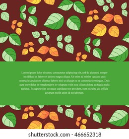 Autumnal template from leaves. Fall of the leaves. Design elements. Can be used for packaging,invitations.