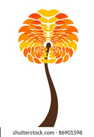 Autumnal tree. Vector illustration