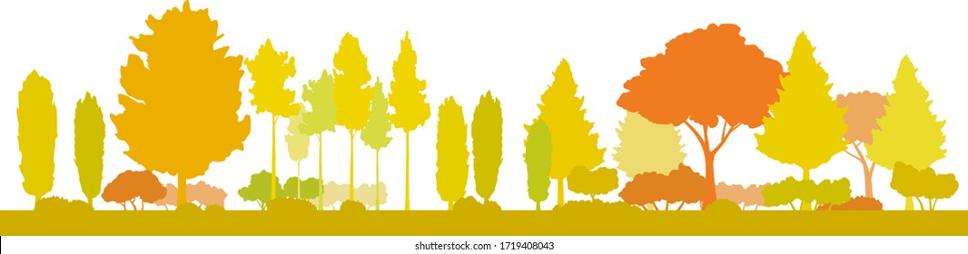 Autumnal trees, Yellow leaf and autumnal landscape