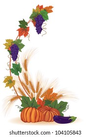 autumnal vector background with pumpkins (EPS 10)