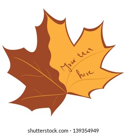 autumnal vector banner with  leaf of maple