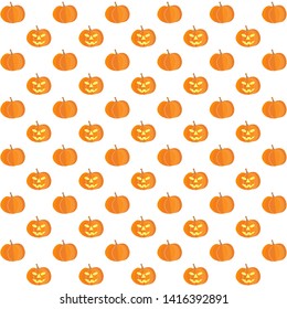 Autumnal/fall background from pumpkins on white background in square format