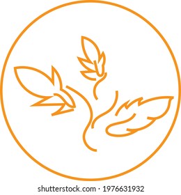 Autumns brown leaves, icon illustration, vector on white background