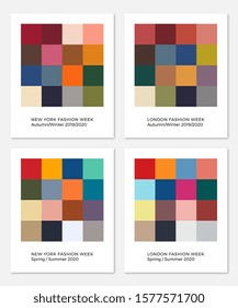 Autumn/Winter 2019/2020, Spring/Summer 2020 trend color palettes templates. fasshion vector illustration easy to edit and customize. eps 10