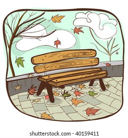 autumun bench vector