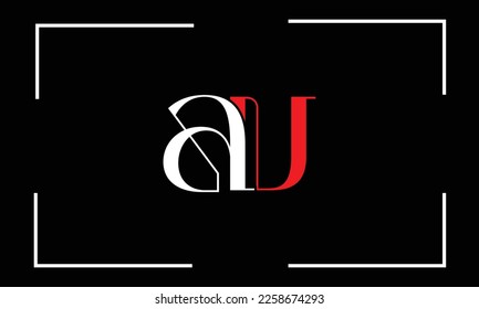 AU, UA, A, U, Logo-Monogramm abstrakter Buchstaben