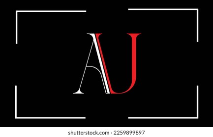 AU,UA, A, U, Abstract Letters Logo monogram